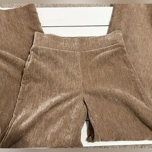 LOFT Women's Wide Leg Tan Corduroy Velvet Party Pants